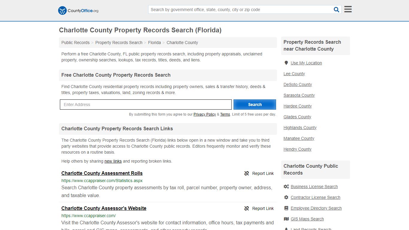 Charlotte County Property Records Search (Florida) - County Office
